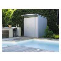 8ft x 5ft Biohort HighLine H2 Silver Metal Shed with window skylight (2.52m x 1.72m)