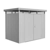 8ft x 5ft Biohort HighLine H2 Silver Metal Double Door Shed (2.52m x 1.72m)