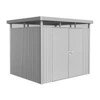 8ft x 7ft Biohort HighLine H3 Silver Metal Double Door Shed (2.52m x 2.12m)