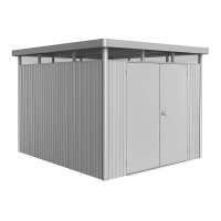 8ft x 9ft Biohort HighLine H5 Silver Metal Double Door Shed (2.52m x 2.92m)