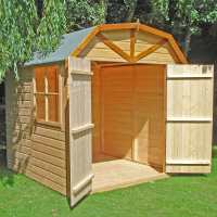 6ft9 x 6ft6 Shire Barn Double Door Wooden Garden Shed (2.16m x 2.52m)