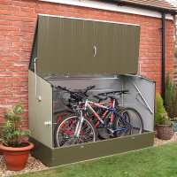 6ft x 3ft (1.96x0.89m) Trimetals Green Metal Bicycle Store - Garden Bike Storage