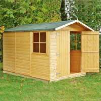 10ft x 7ft Shire Guernsey Double Door Wooden Garden Shed (3.35m x 2.2m)