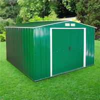 10ft x 10ft Sapphire Apex Green Metal Shed (3.22m x 3.02m)