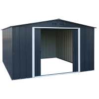 10ft x 8ft Sapphire Apex Anthracite Metal Shed (3.22m x 2.42m)