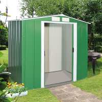 6ft x 6ft Sapphire Apex Green Metal Shed (2.02m x 1.82m)