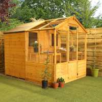 8ft x 6ft Mercia Traditional Shiplap Wooden Apex Greenhouse Combi Shed (2.45m x 1.97m)