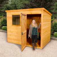 6ft x 8ft Shed-Plus Champion heavy-duty Pent Shed - Single Door on Right (1.90m x 2.52m)