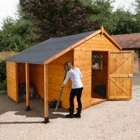 10ft x 6ft Shed-Plus Champion heavy-duty Shed with Logstore - Single Door (3.02m x 1.82m)