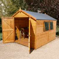 10ft x 8ft Shed-Plus Champion heavy-duty Apex Double Door Shed (3.02m x 2.44m)
