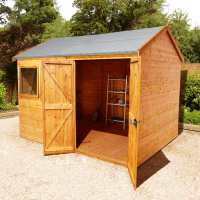 10ft x 8ft Shed-Plus Champion heavy-duty Reverse Apex Double Door Shed (3.02m x 2.44m)
