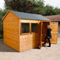 12ft x 8ft Shed-Plus Champion heavy-duty Reverse Apex Double Door Shed (3.63m x 2.44m)