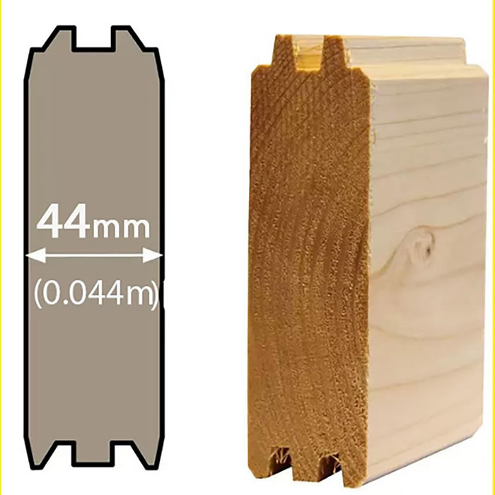 44mm log cabin wall construction