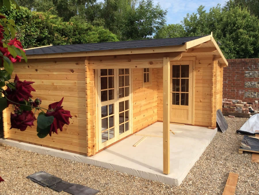 Main cabin glazing facing the garden