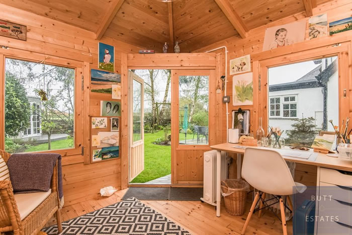 Creative studio with adjacent storage room