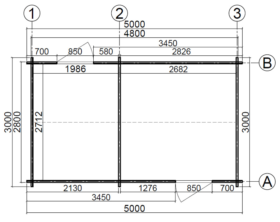 Bespoke cabin. Drawing 1