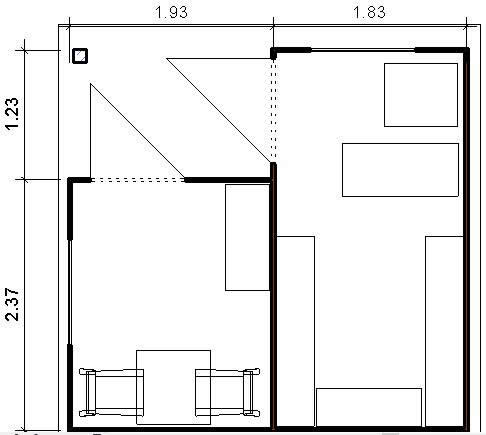 Garden cabin configured with sleeping accommodation