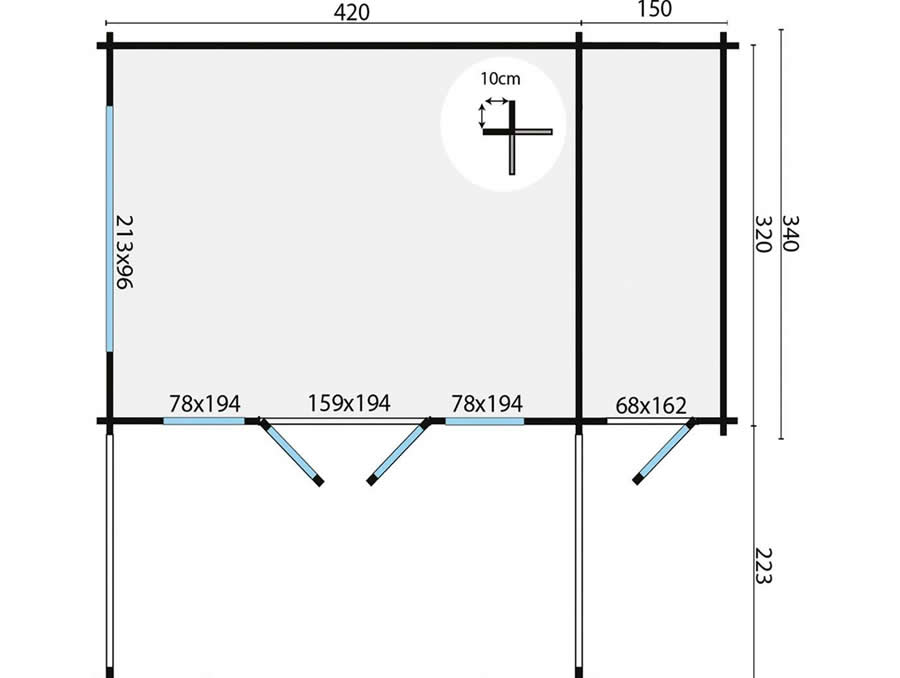 Preparing foundations for a reversible cabin layout