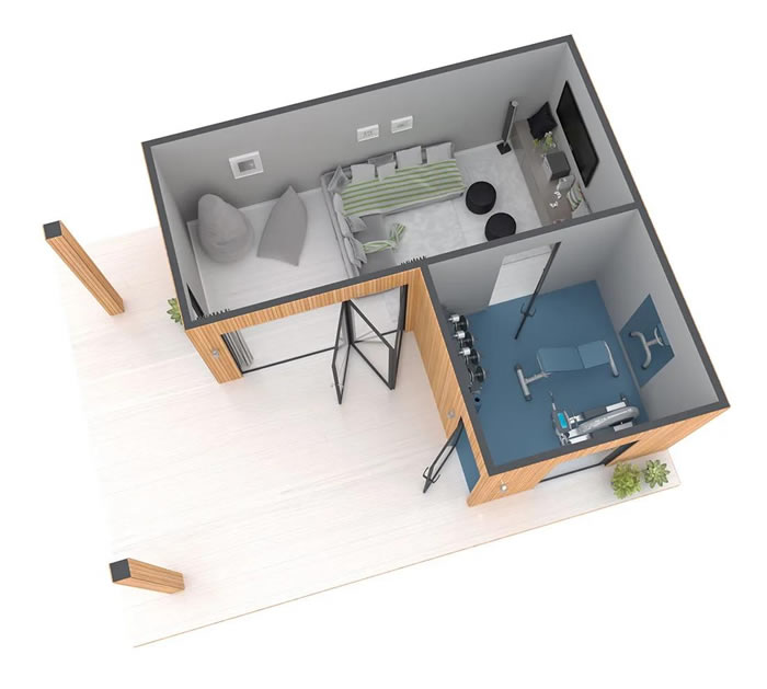 Dual-Purpose Multi-Room Cabin