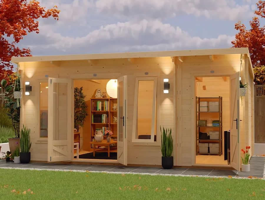 Modern multi-room garden building under permitted development