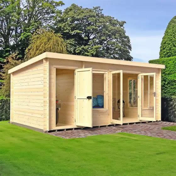 Organised side store inside a timber log cabin