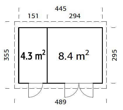 Small garden cabin under 15 square metres