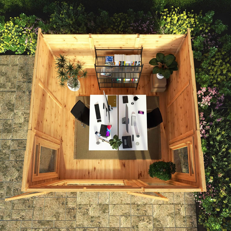Small garden cabin floor plan under fifteen square metres
