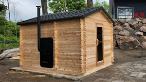 log cabin sauna