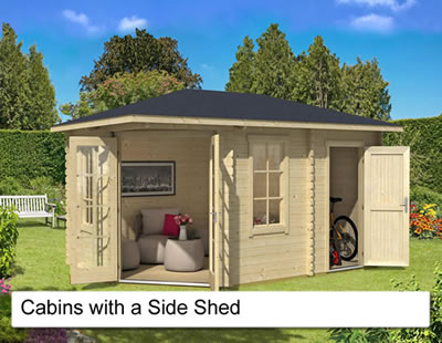 Cabins with a side shed
