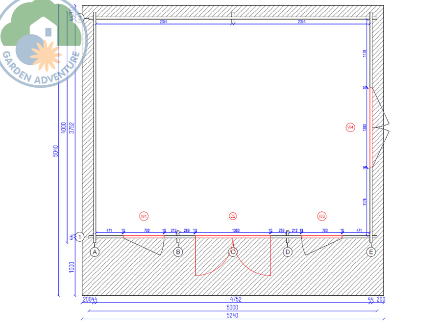 Grande 5x4 Log Cabin