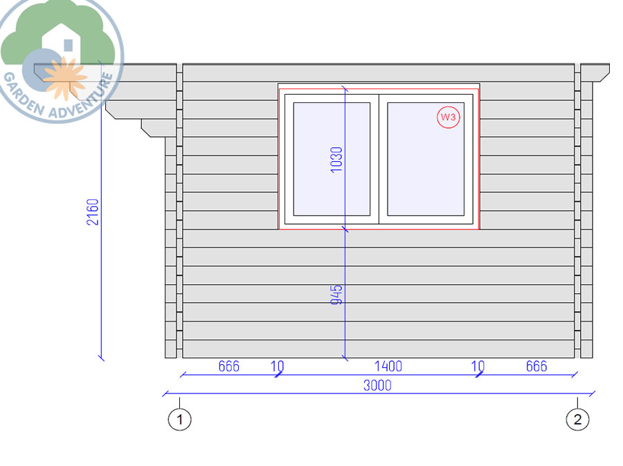Arabba 3x3 Log Cabin