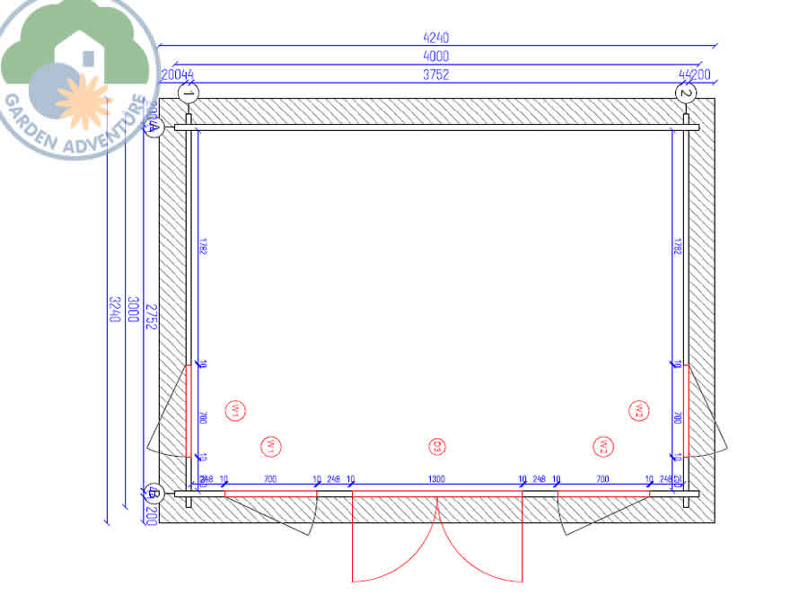 Clockhouse 4x3 Log Cabin