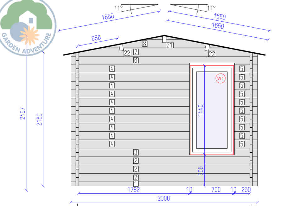 Clockhouse 4x3 Log Cabin