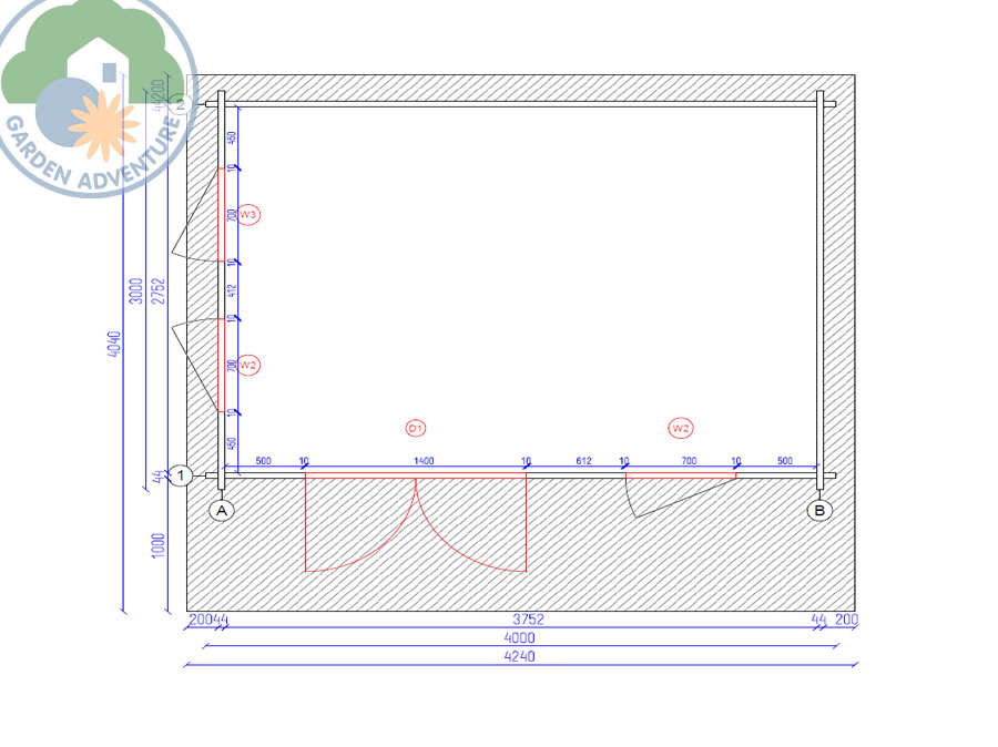 Corvara 4x3 Log Cabin