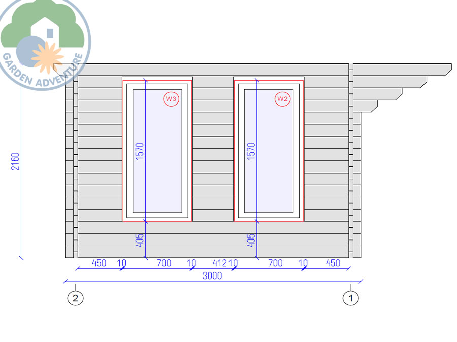 Corvara 4x3 Log Cabin