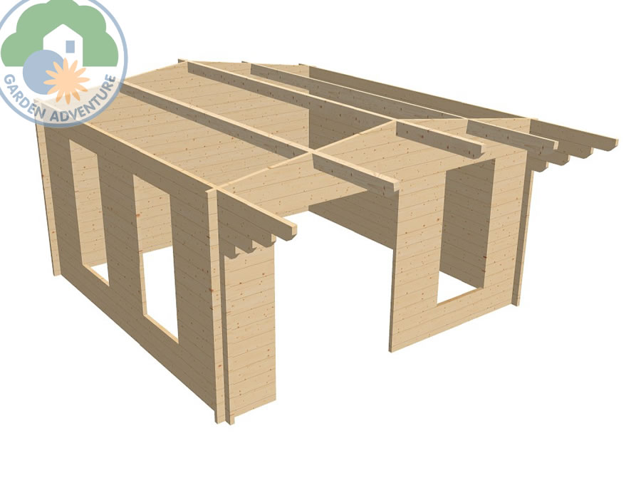 The Corvara 4x4 Log Cabin in either 34, 44 or 68mm Wall Logs. Best Value