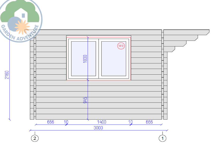 Trentino Plus 3x3 Log Cabin