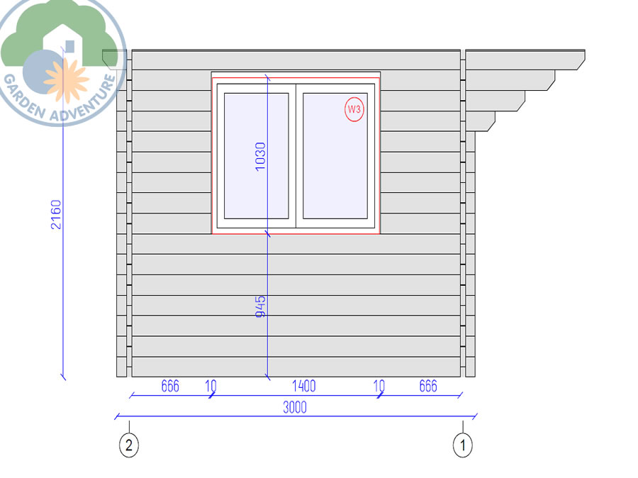 Belvedere Plus 3x3 Log Cabin