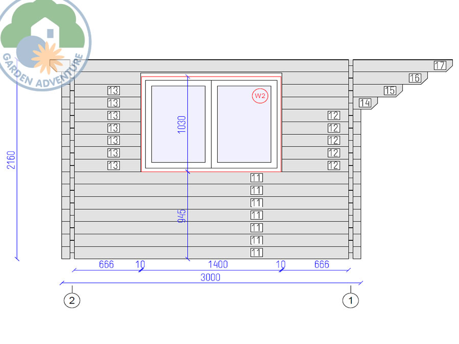 Belvedere Plus 4x3 Log Cabin
