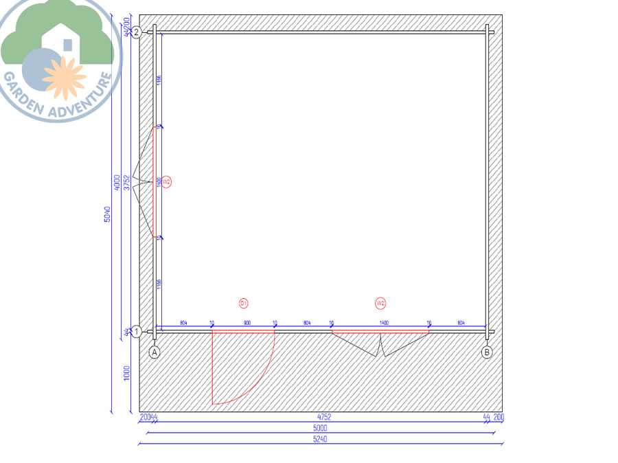 Belvedere Plus 5x4 Log Cabin