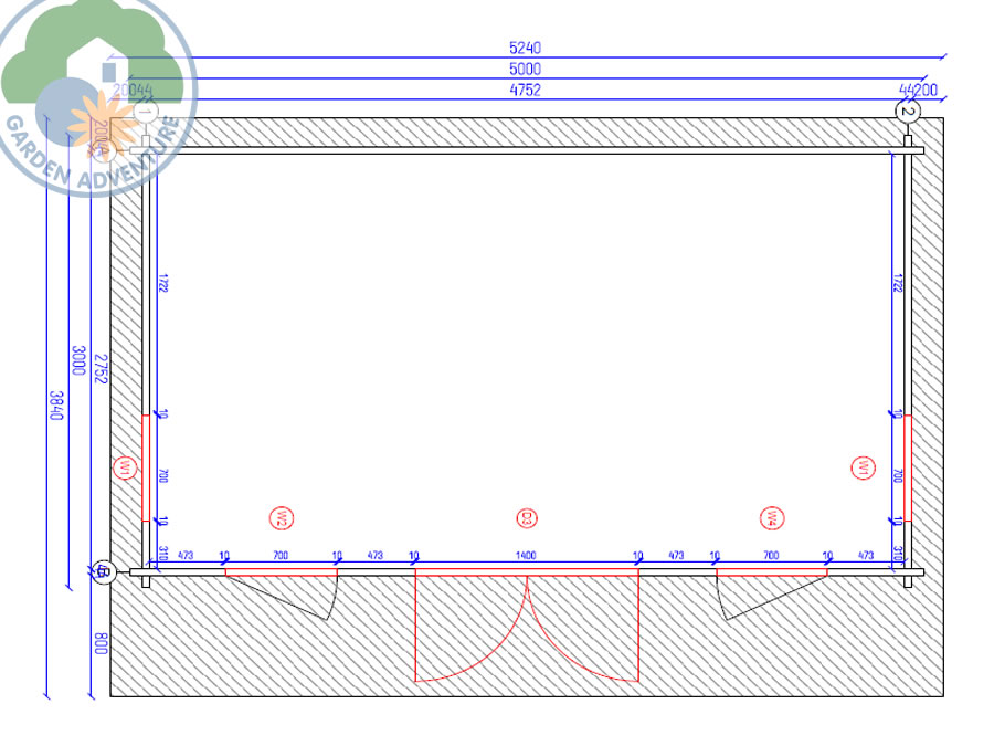 Nevoso 5x3 Log Cabin