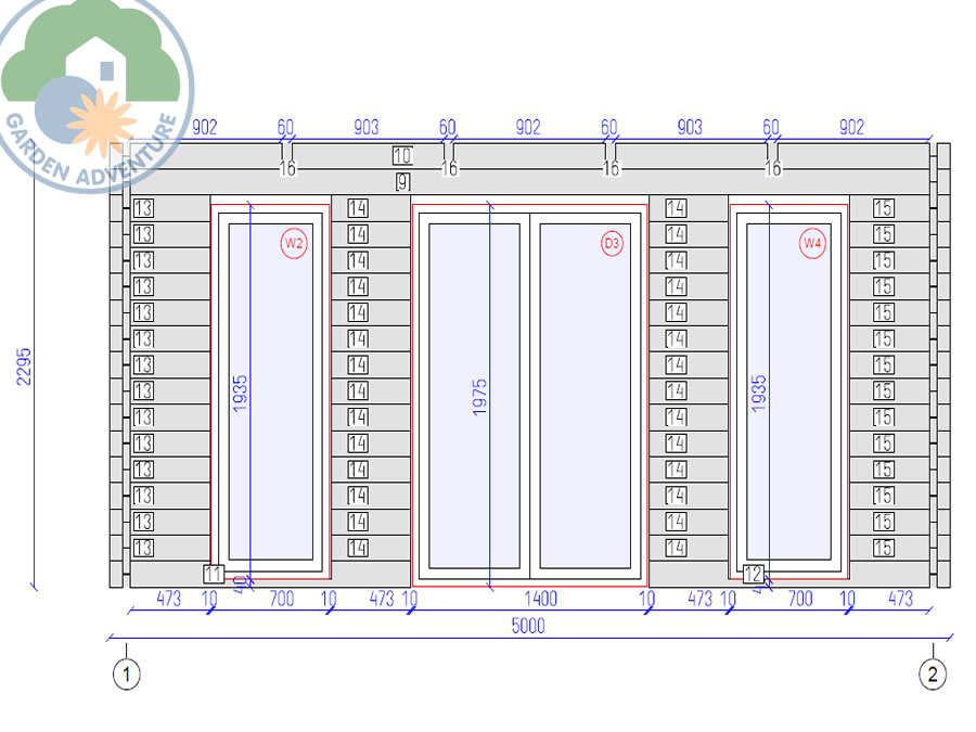 Nevoso 5x4 Log Cabin