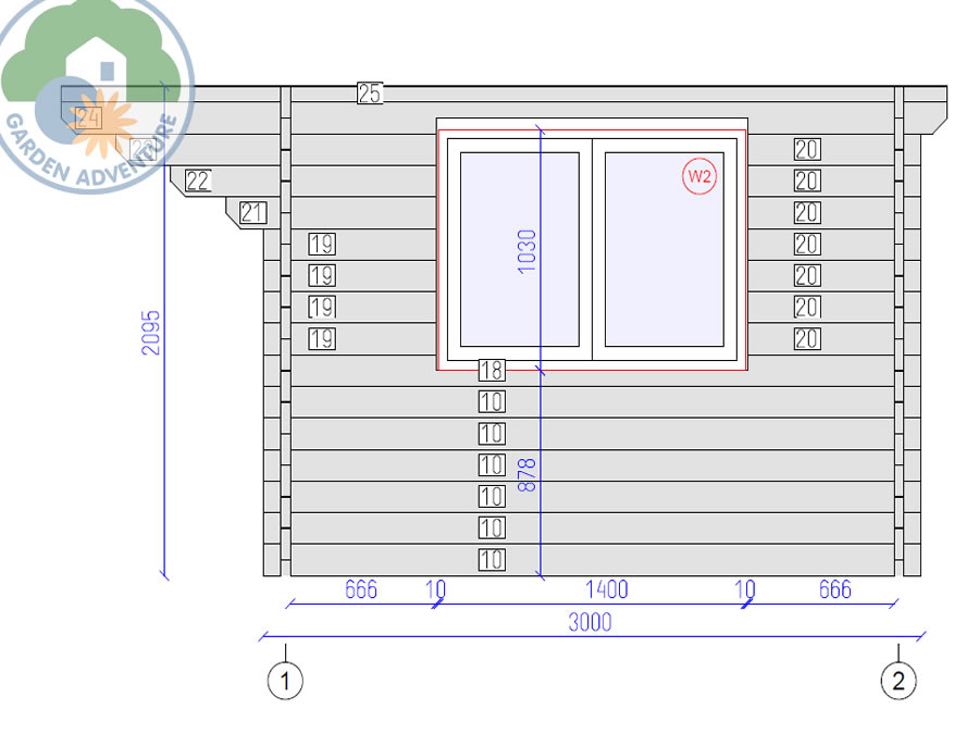 Arabba 5x3 Log Cabin