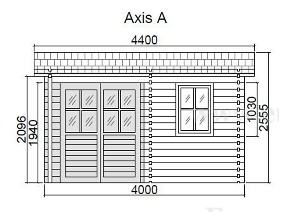 Alpina Plus 4x3 Log Cabin