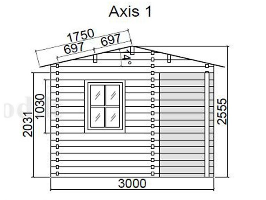 Alpina Plus 4x3 Log Cabin