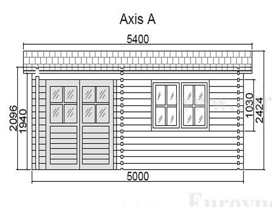 Alpina Plus 5x4 Log Cabin