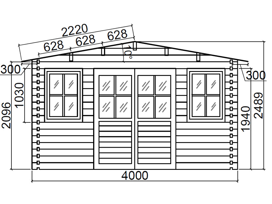 Oxford 4x3 Log Cabin