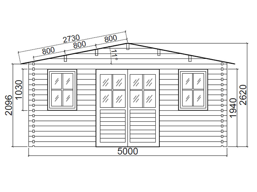 Oxford 5x4 Log Cabin