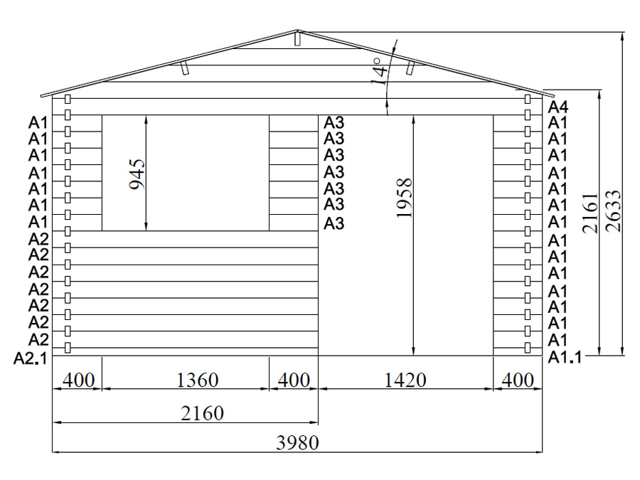 Monaco 4x4 Log Cabin
