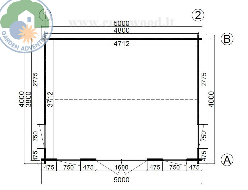 Clockhouse 5x4 Log Cabin